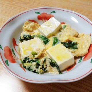 豆腐とほうれん草の卵とじ